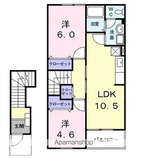 カミューナⅢ【2階】の間取り