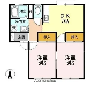 リバティーフジ B棟【1階】の間取り