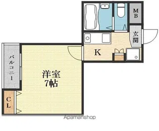 第1クリスタル新大阪【402号室】の間取り