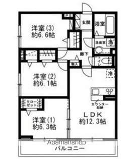 グラーティア相模原【3階】の間取り