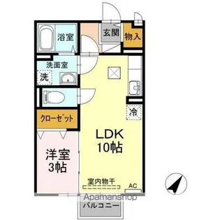 セジュール浅江【1階】の間取り
