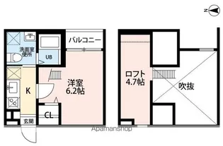 アオアクア稲上町【103号室号室】の間取り