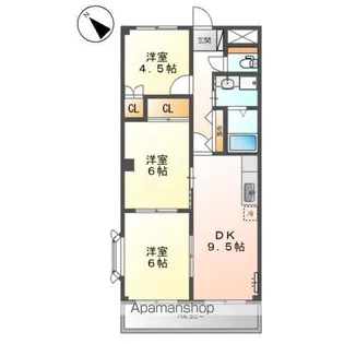 カームネスト【3階】の間取り