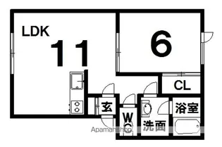 メゾンウィッシュ【F号室】の間取り
