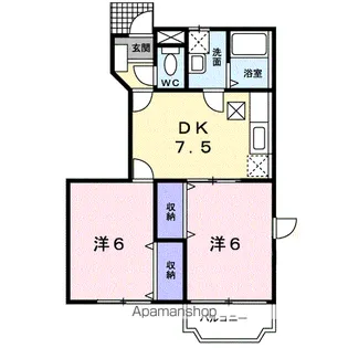 ホワイト ヒルズA【1階】の間取り
