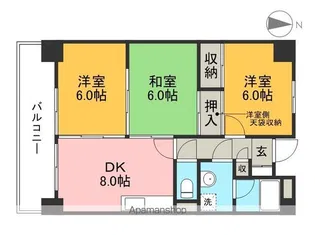 レジデンス扇【3階】の間取り