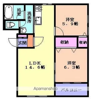 チャシK&S【202号室】の間取り