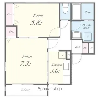 リーフレジデンス 東館【2階】の間取り
