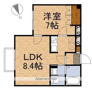 プレジデンシャル立川【1階】の間取り