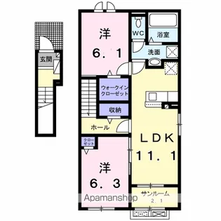 クレストⅡ【201号室】の間取り
