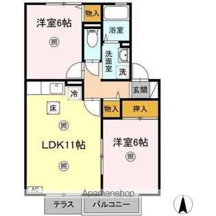アーバン・ステージ 壱弐番館【1階】の間取り