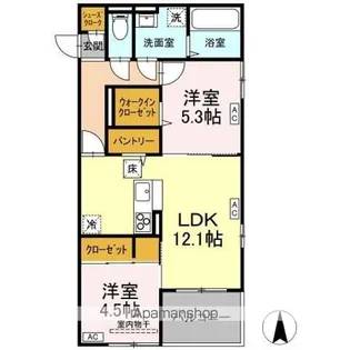 DーROOM七曲I【1階】の間取り
