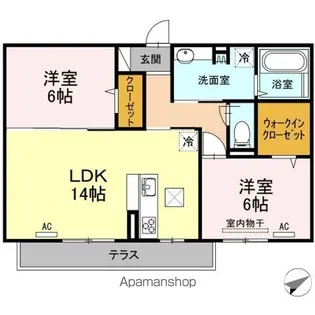 プレンティー中須 B【1階】の間取り