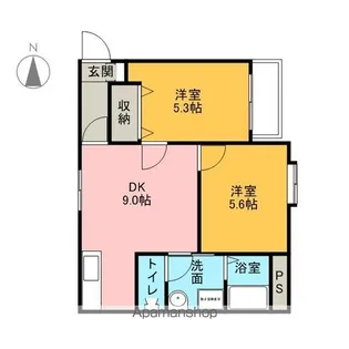 コーポナカネ【201号室】の間取り