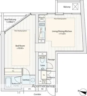 カスタリア渋谷櫻丘【5階】の間取り