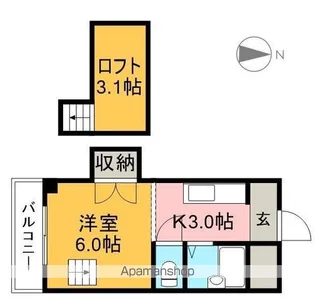 アサミハイツ【3階】の間取り