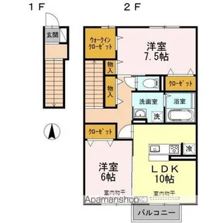 ジュネス向新庄ⅡA【2階】の間取り