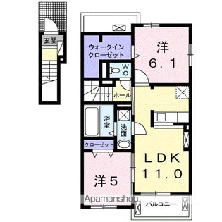 スマイリーⅢ【2階】の間取り