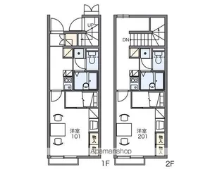 レオパレスWESTGATTER【206号室】の間取り