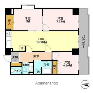 アーバンエクセル蘇我【7階】の間取り