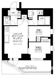 サンウッドフラッツ新宿四谷三丁目【2階】の間取り