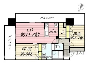RJRプレシア天神サウス【504号室】の間取り