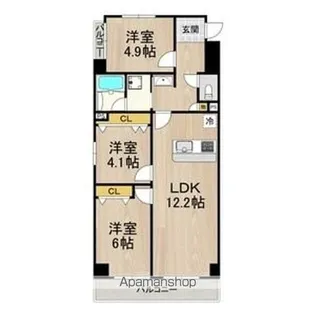 パークモダン伊丹【4階】の間取り