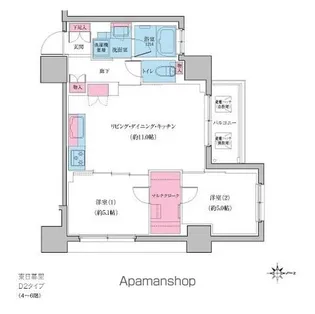クレヴィアリグゼ日暮里【4階】の間取り