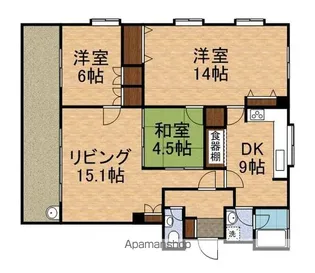 東京都立川市高松町3丁目【マンション】の間取り