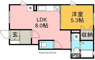 サンハイム松田A【1階】の間取り