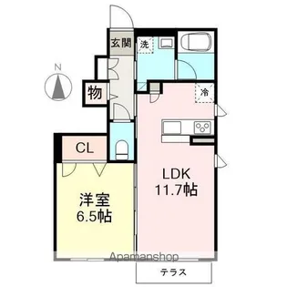 ラピス西中央Ⅱ【1階】の間取り