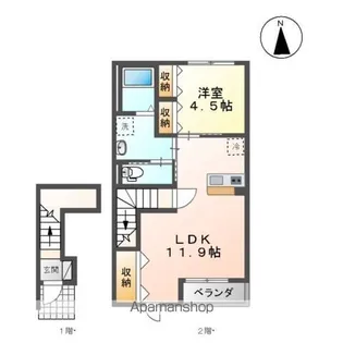 アレイ ひまわり【2階】の間取り