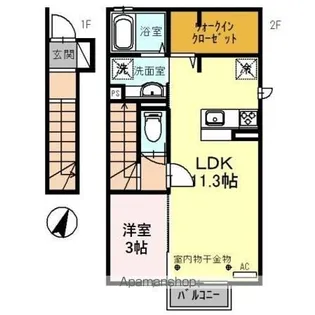 ヒーリングポート【201号室】の間取り