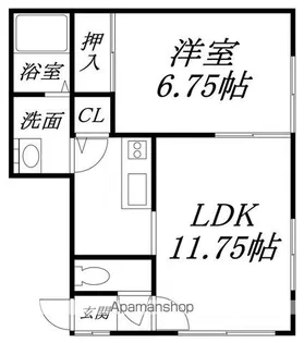 メゾンドKⅡ【1-B号室】の間取り