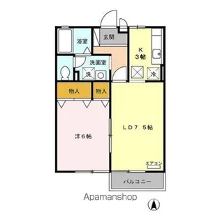 セジュール東鼎 AB【A103号室】の間取り