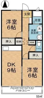 渚スクウェアビレッジ【202号室】の間取り