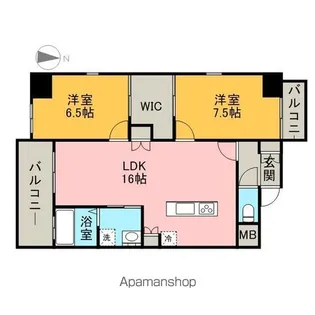 コモレビスクエア名駅北【9階】の間取り