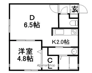 ローザンヌ【101号室】の間取り