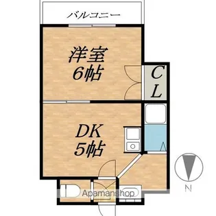 1DKの間取り画像