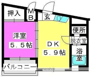 エスポワール姪浜【4階】の間取り