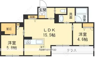 ザ プレンドール【1階】の間取り