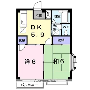 キャッスルSW B【1階】の間取り
