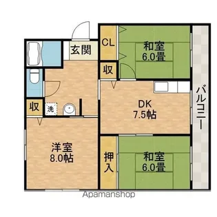 メゾンティック【3階】の間取り