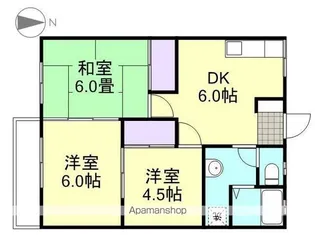 コーポ妙【F号室】の間取り