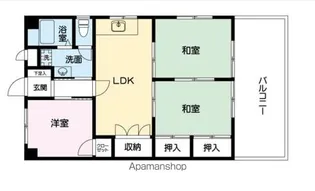 プレアール長門石【6階】の間取り