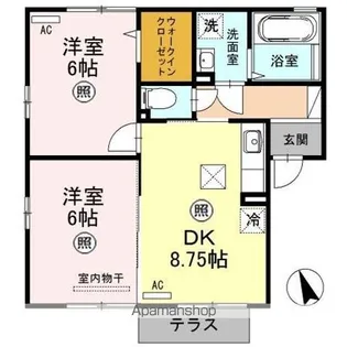 埼玉県深谷市上柴町西2丁目【アパート】の間取り