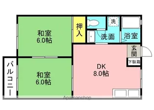 インレットハイツⅡ【205号室】の間取り