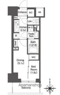 コンフォリア東新宿【4階】の間取り