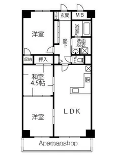 グリーンコート井口【7階】の間取り