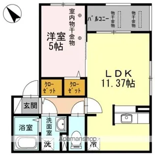 ブランドール八軒【2階】の間取り